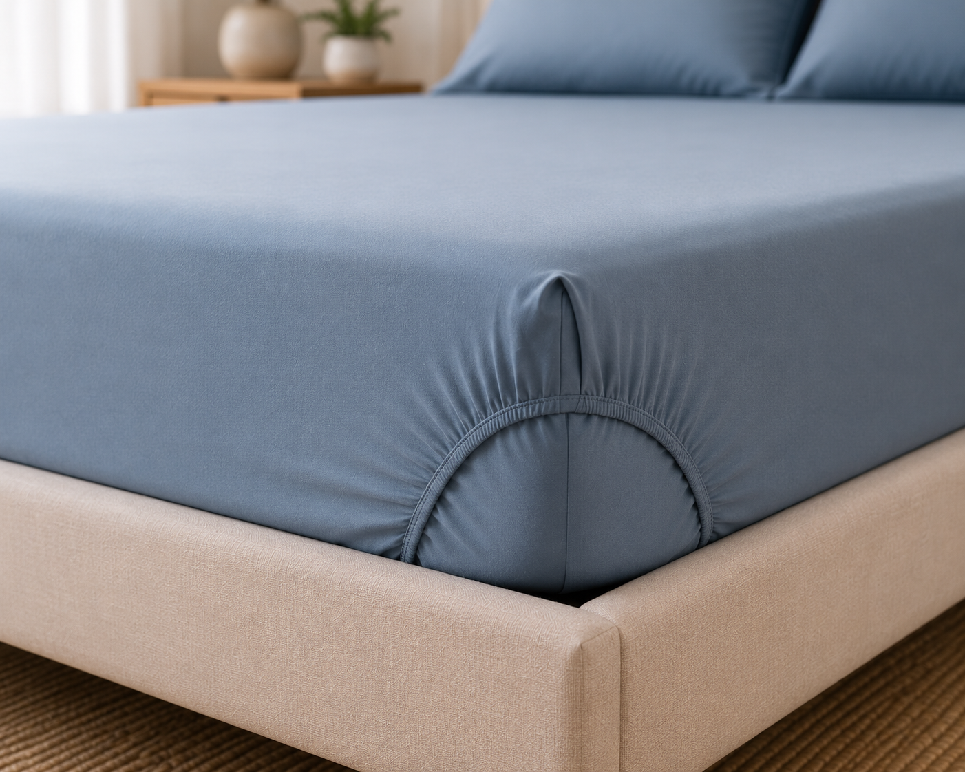 Luxury Denim Blue Microfibre Pillow Covers Set of 2 | Ultra Soft Breathable Pillowcases