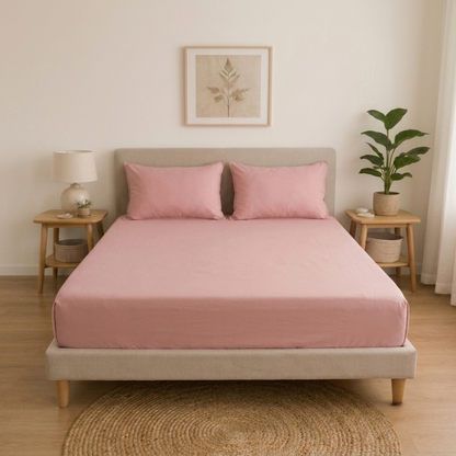 Premium Pink Deep Pocket Fitted Sheet – Ultra Soft Microfibre Bedding