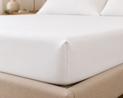 Luxury White Microfibre Fitted Sheet Set with 2 Pillowcases