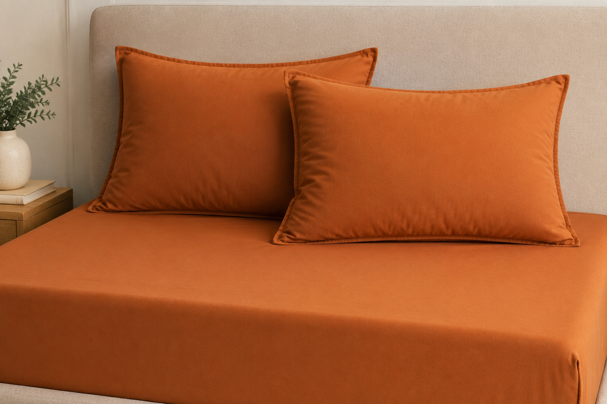 Luxury Terracotta Microfibre Pillow Covers Set of 2 | Ultra Soft Breathable Pillowcases