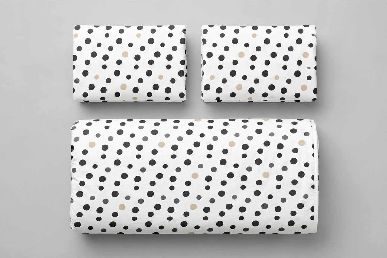 Luxury Black & Gold Polka Dot Quilt Cover Set