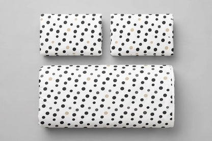Luxury Black & Gold Polka Dot Quilt Cover Set