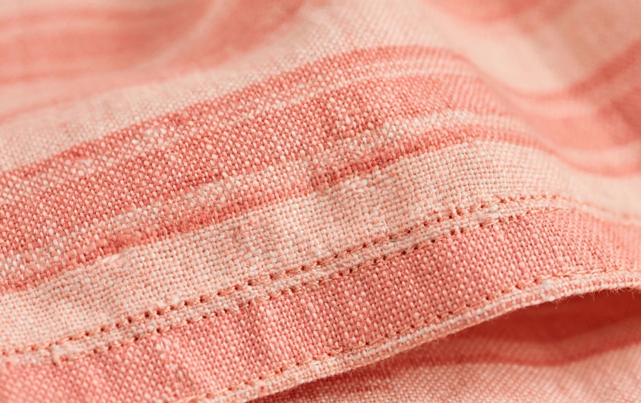 Luxury Peach Coral Striped Duvet Cover Set