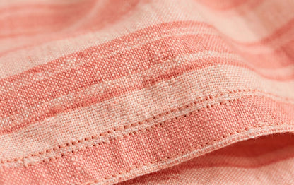 Luxury Peach Coral Striped Duvet Cover Set