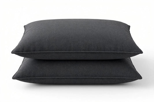 Luxury Dark Grey Microfibre Pillow Covers Set of 2 | Soft Breathable Pillowcases