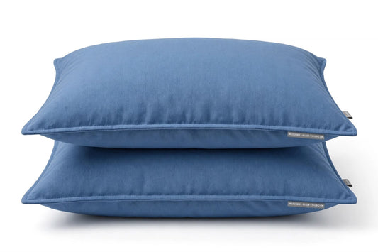 Luxury Denim Blue Microfibre Pillow Covers Set of 2 | Ultra Soft Breathable Pillowcases