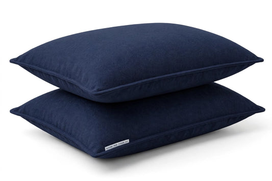 Luxury Navy Blue Microfibre Pillow Covers Set of 2 | Ultra Soft Breathable Pillowcases