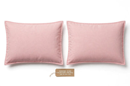 Premium Microfibre Pillow Covers – Set of 2 | Soft, Breathable & Hidden Zip Closure
