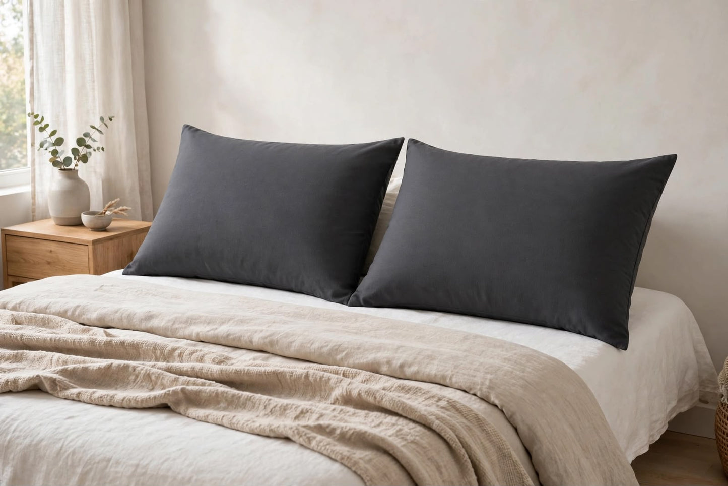 Premium Microfibre Pillow Covers – Set of 2 | Soft, Breathable & Hidden Zip Closure