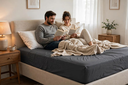 Premium Dark Grey Deep Pocket Fitted Sheet – Ultra Soft Microfibre Bedding