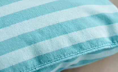 Luxury Aqua Blue Striped Duvet Cover Set