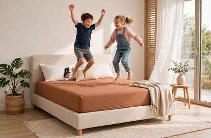 Luxury Terracotta Deep Fit Fitted Sheet – Soft & Breathable Bedding